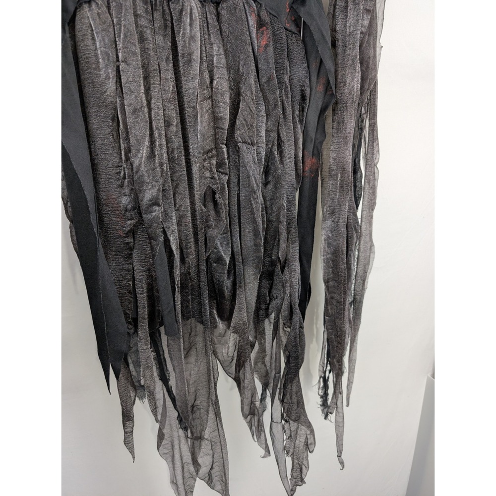 Tattered Whimsigoth Ghostly Fringe Top Size M Black Vampy Witchy Dark Ghostly - Picture 4 of 10